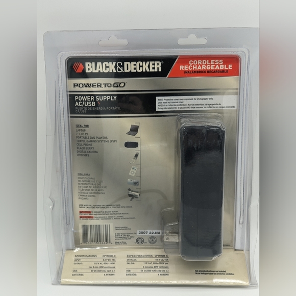 NEW Black & Decker CPI100B-C 100 Watt Power To Go Cordless AC/USB Power Supply - Picture 2 of 2